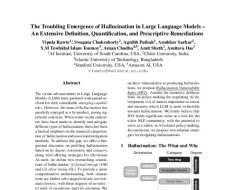 The Troubling Emergence of Hallucination in Large Language Models – An Extensive Definition, Quantification, and Prescriptive Remediations