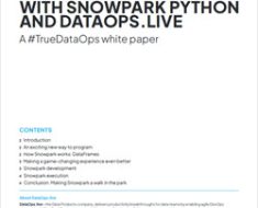 Snowflake Data Science Workloads with Snowpark Python and Dataops.live