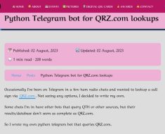 Python Telegram bot for QRZ.com lookups